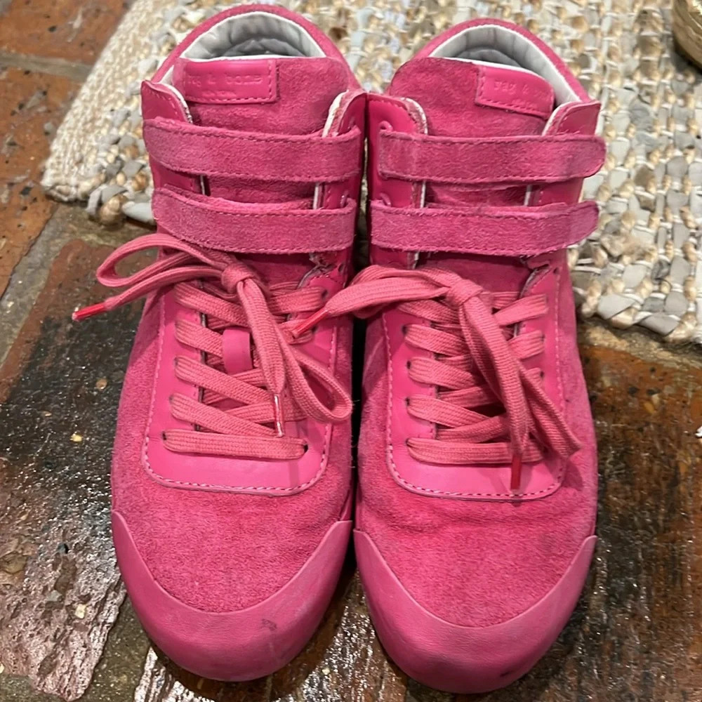 Rag & bone Nova hot pink high top sneakers size 7 - Picture 2 of 12
